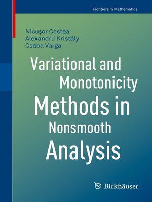 cover image of Variational and Monotonicity Methods in Nonsmooth Analysis